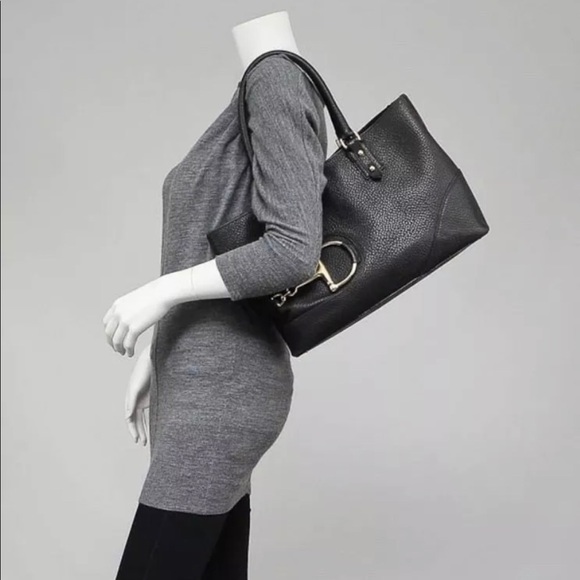 SOLD! Auth Gucci Black Hasler horsebit tote - Picture 9 of 10